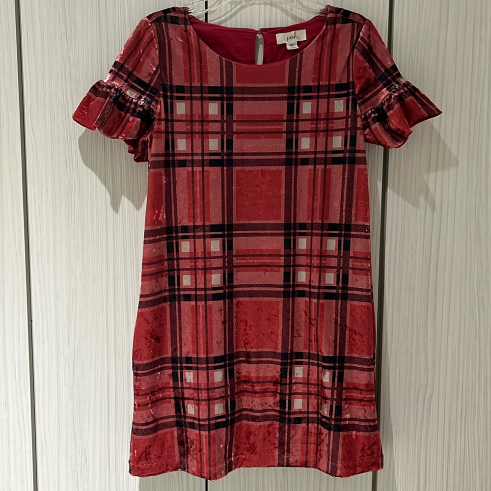 Peek Red Velvet Dress, XL (12) Girls